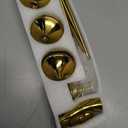 Gold Candleholders for Taper Candlesticks Plus Candle Snuffer  Dining Table Dcor Centrepiece - Brass Candelabra Candlestick Holder - Gold Dcor for Home Weddings Celebrations Events (Set of 6 Pcs)