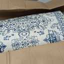 DEXI Kitchen Mats Cushioned Anti Fatigue, 23x86 Floor Padded Runner Rug Non Slip, Waterproof Standing Comfort Memory Foam for Front Sink Laundry, Blue White