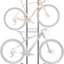 CXWXC 2-/4-Bike Storage Rack with Basket - Indoor Bike Rack for Garage/Apartment - Road Mountain and Hybrid Bike Garage & Home