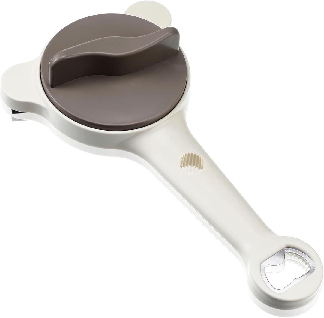 4-in-1 Strain Free Gripper Jar & Bottle Opener Easy Twist Can Opener for Tight Lids, Bottles, Ring Pull Cans for Weak Hands, Seniors, Arthritis
