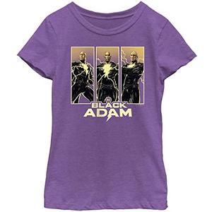 DC Comics Black Adam Panelup Girls Short Sleeve Tee Shirt, S, Purple