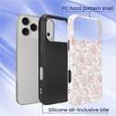 for iPhone 17 Pro Max Case, Aesthetic Pink Lily Hybrid 2 Layer Hard Shell Silicone Protective Pattern Design Case