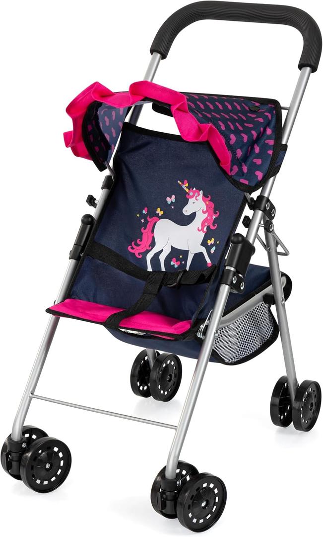 Bayer Doll Stroller 18 Inch with Foldable Design, Unicorn, Pretend Play Toy
