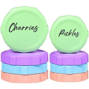 Premium Mason Jar Lids (4Pack) - Heavy Duty, BPA Free Reusable Plastic Mason Jar Lids - Dry Canning Lid that fits Ball, Kerr & More - 4 Wide Mouth & 4 Regular Mouth Leak Proof Lids