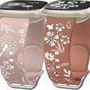 Wearlizer 2 Packs Floral Engraved Band Compatible with Fitbit Versa 4 Bands for Woman/Versa 3/Sense 2/Sense Bands Women, Cute Two-Tone Flower Soft Silicone Sport Strap (Milk Tea/White & Brown/White)