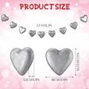 8.2 ft Valentine's Day Vintage Silver Heart Garland Hanging Ornaments Banner Farmhouse Rustic Love Heart Wall Hanging Art Home Decorations for Couples Bride Shower Wedding Anniversary