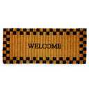 MACKENZIE-CHILDS Double-Door Entrance Mat, Decorative Outdoor Coir Doormat, Double Front-Door Mat and Welcome Mat, Welcome Checked