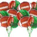 6 x 12-Piece Football Party Supplies Kit - 6 Field & 6 Foil Football Balloons for Birthday Celebrations, Game Day Tailgates & Sports-Themed Decor