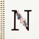 QUICQOD Spiral Notebook,Letter N Notebook,Initial Reading Journaling Notebooks,Monogram Gifts,Hardcover Spiral Notebook 5.5x8.3