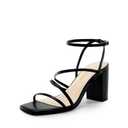 DREAM PAIRS Women's Heels Chunky Block Strappy Square Open Toe Ankle Buckle Heeled Sandals Wedding Party Dress Shoes Indie, Size: 8.5