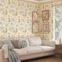 Theper Pink Floral Wallpaper Peel and Stick Wallpaper Boho 17.3"×393"