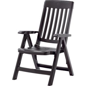 SIEGER Palma Folding Chair Solid Plastic Frame Grey