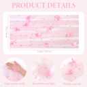 3pcs Pearl Pink Gauze Table Runner with 3D Butterfly 120in 10FT Seasonal Sheer Tulle Table Runners Mesh Lace Fabric Runner for Wedding Baby Shower Party Holiday Dining Table Decor DIY Craft