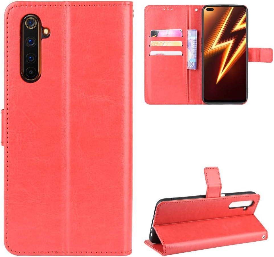Case for Oppo Realme X50 Pro Case Cover,Case for Oppo Realme X50 Pro Play,Flip Leather Wallet Cover Case for Oppo Realme X50 Pro 5G RMX2072 RMX2075 RMX2076 Case Red