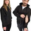 Inspired Comforts Unisex Dialysis Hoodie Sweatshirt with Two Way Zips for Arm Port Access | Full Sleeve |Warm Fleece| L, Black