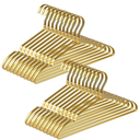 Amber Home 20 Pack Premium Matte Gold Aluminum Coat Hangers, 16.5” Extra Smooth & Durable Metal Shirt Dress Hanger, Light & Sturdy Metal Rack for Jacket Trouser Pant Slack