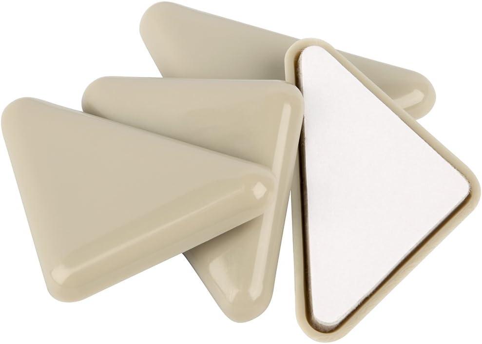 Super Sliders 2" Self-Stick Triangle Furniture Sliders for Carpet, Anti-Slip Adhesive Furniture Moving Pads for Beds, Sofas, Dressers, Set of 4, Beige