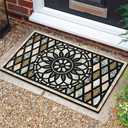 CHICHIC Welcome Door Mat 17x 30 Inch Front Doormat Outdoors for Home Entrance Outdoors Mat for Outside Entry Way Doormat Entry Rugs, Heavy Duty Non Slip Rubber Back Low Profile, Flower