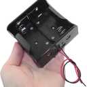 4PCS D Shape Uncapped Battery Pack with Cord with Leads 1x1Size 1.5V 2x1Size 3V Cord Length 15cm Black DIY Battery Box