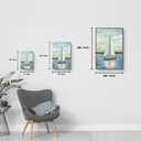 ArtSquare Bedroom Sailboat Canvas Wall Art: 2 Piece Ocean Nautical Painting Coastal landscape Textured Picture Seascape Artwork for living room Bathroom, 16''x24''x2