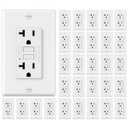 ELECTECK 30 Pack GFCI Outlet 20 Amp, Non-Tamper Resistant, Decor GFI Receptacles with LED Indicator, Ground Fault Circuit Interrupter, Wallplate Included, ETL Listed, White
