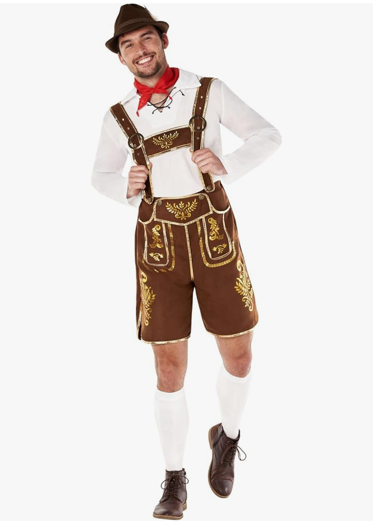 Morph Bavarian Lederhosen Men Costume, Oktoberfest Costumes Mens, Bavarian Costume Mens, Halloween Costumes for Men