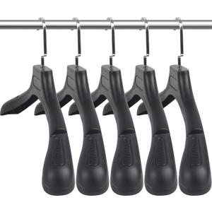 DEDU Suit Hangers for Men 100 Pack, Extra Wide Suit Hanger Non Slip Width 17.7", Thick Plastic Coat Hangers Black with Metal Hook, 17.3" x 9.4" x 2"