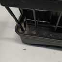 7 code Large Dish Drying Rack for Kitchen Counter, Detachable Large Capacity Dish Drainer Organizer, 2-Tier Dish Racks with Utensil Holder, Black