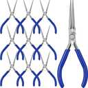 10 Pcs Mini Needle Nose Pliers Bulk, 6 Inch Precision Pliers Set with Extra Long Tips for Jewelry Making, Wire Wrapping, Small Object Gripping, DIY Project (Blue)