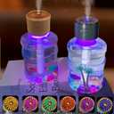 APSARAS Wireless Car Diffuser for Essential Oils, Dual Nozzle Battery Powered Humidifier,Smart Car Air Freshener Diffuser with Colourful Lights and Various Spray Modes for Car Office Home (White)