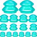 Geiserailie 16 Pcs 4 Sizes Cupping Therapy Set Silicone Cupping Massage Cups Professional Chinese Therapy Cup Vacuum for Body Muscle Nerve(Green)