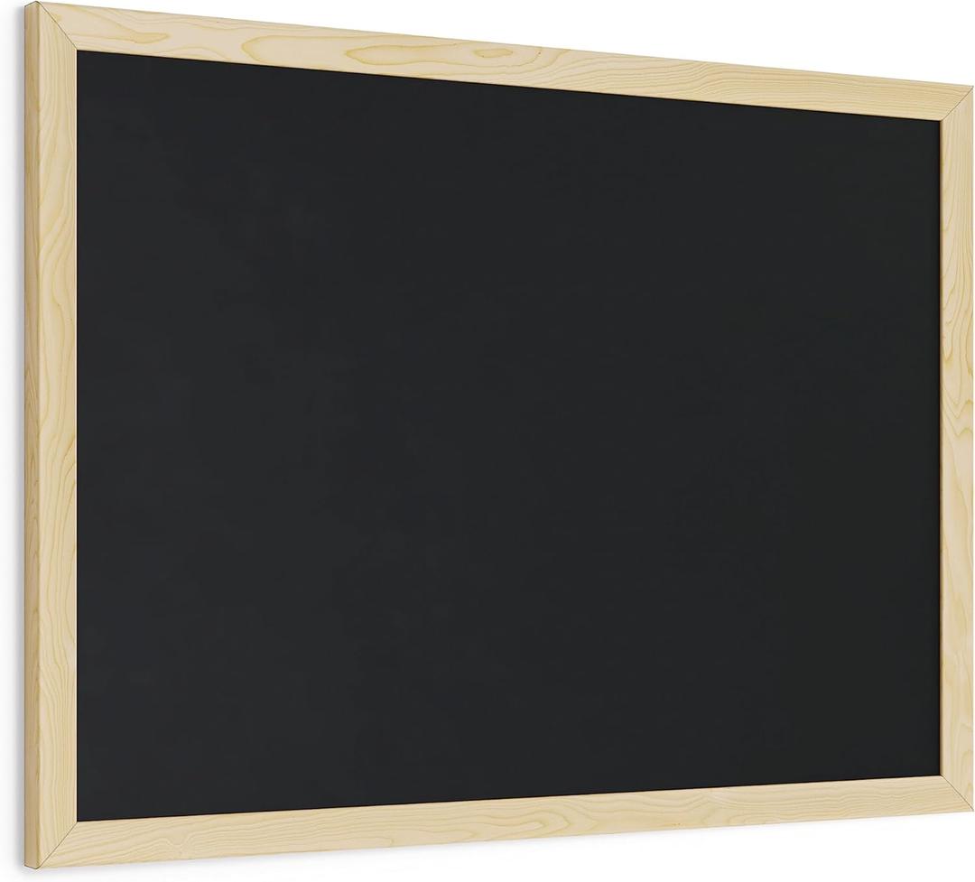 U Brands Chalboard, 18" x 24" Inches, Light Birch Wood Frame (310U00-01)