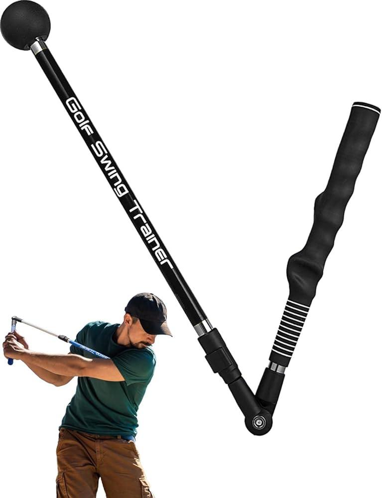 Golf Swing Trainer,Adjustable Portable Golf Training Aid to Improve Hinge, Forearm Rotation, Shoulder Turn,Beginners Improve Golf Swing Exerciser Training Aid (Black)