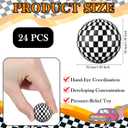 Sotiff 24 Pcs 1.26 Inch 32mm Mini Race Car Stress Bouncy Balls Bulk Checkered Rubber Bounce Balls Bulk for Party Favors, Goodie Bag Fillers, Easter Gift Bag Stuffers, Basket Stuffers, Classroom Prizes