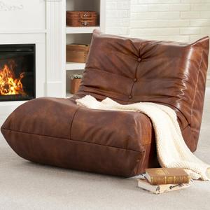 Hobestluk Bean Bag Chair Giant Bean Bag Sofa Memory Foam Bean Bag Chairs for Adults, Bean Bag Couches Faux Leather Bean Bag Chairs for Living Room Bedroom Dorm Office (Brown)
