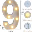MUMUXI Marquee Light Up Letters | Large Light Up Numbers | Battery Powered and Bright with Every Letter of The Alphabet | for Wedding, Birthday, Party, Celebration, Christmas or Home Decoration (9)