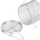 Stainless Steel Tea Ball Strainer, 14 * 10cm Extra Fine Mesh Infuser Basket with Chain and Hook Lid for Brewing Loose Leaf Tea, Spices, Seasonings in Cups Mugs Pots