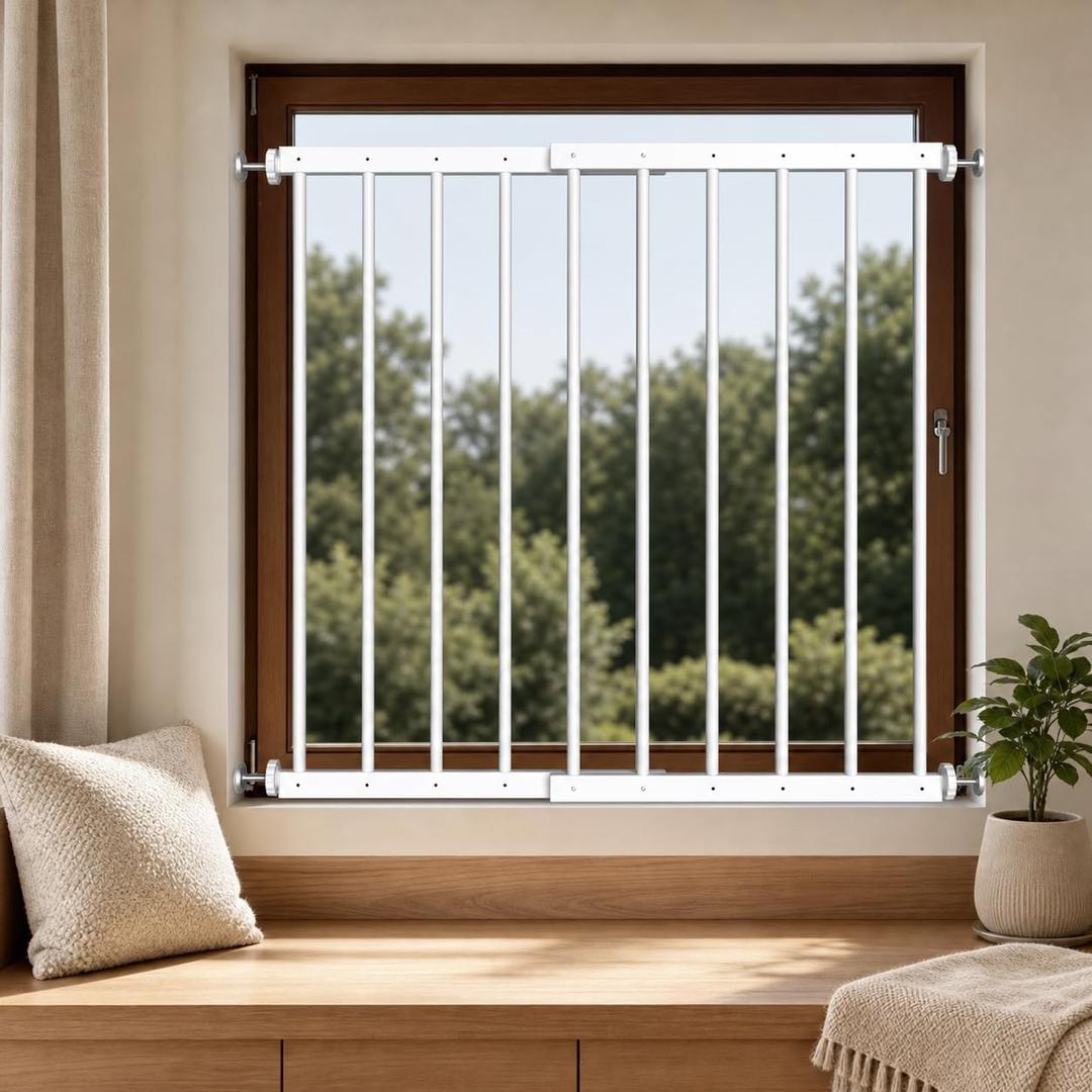 19.49-33.64" Wide Window Guards for Child Safety White 2 Piece