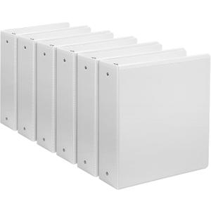 2-inch 3-Ring-Binders with Pockets, Durable 2'' View-Binder Fits US Letter Size 8.5'' x 11'' Paper - White Presentation Binders for Office/Home/Back to School Use, Pack of 6 (2-inch)