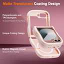 UEEBAI Magnetic for Samsung Galaxy Z Flip 5/Z Flip 6/7 FE Case, Compatible with MagSafe, Transparent Clear Wave Frame Design Soft Edge Cover Matte Shockproof Phone Case- Pink