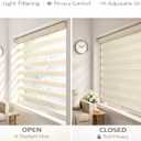 ShadesU Cordless Zebra Blinds – Light Filtering Dual-Layer Window Shades for Privacy (Ivory Color) (Maximum Height 72") (Width 47")