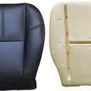 Driver Side Bottom Seat Cover Leather Replacement with Foam Cushion Fit for Chevy and GMC Models - Tahoe Suburban Avalanche Silverado Sierra Yukon 2007-2014