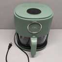 COOK WITH COLOR Colorful 1200W 4Qt Air Fryer: Glass Basket, Dishwasher Safe, 60min Timer, 6 Presets, Temp Control 175F-400F, 4 QT, Dark Sage, Medium