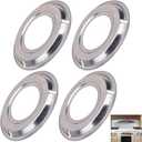 4 Pack 5303131115, 540T014P01, RGP 300 Round Range Gas Stove Drip Pans Replacement Part Compatible With Frigidaire Tappan Range Stove Gas -Diameter 8.25, Center hole 4.0