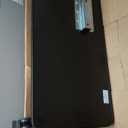 Vaunn Medical Pneumatic Adjustable Overbed Bedside Table with Wheels (Hospital and Home Use) (Black)