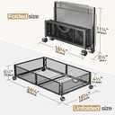 Yecaye Under Bed Storage with Wheels, 2 Pack Under Bed Shoe Storage Organizer Drawer, Tool-free Assembly Metal Underbed Storage Containers for Clothes, Shoes, Black