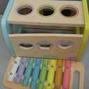 Hammering Pounding Toys Wooden Educational Toy Xylophone Shape Sorter, Birthday Gift for 1 2 3 Years Boys Girls Baby Toddler Kids Developmental Montessori Learning Toy (Yellow)
