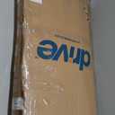 Drive Medical Overbed Table with Wheels - Secure Height Adjustment for Comfort - Non Tilt Surface - Smooth Rolling Design - Home & Hospital Use - Woodgrain Laminate Top - Silver Vein