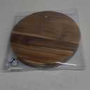 Acacia Wood Round Serving Tray, 13.8" Charcuterie Board with Rim, Decorative Centerpiece for Ottoman, Coffee Table, Couch, Kitchen Island, Round Serving Platter, 1 Pack