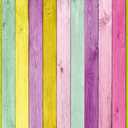 XCKALI Colorful Wood Photography Background Colorful Rustic Wooden Texture Easter Backdrop Party Decor Photo Props (8x6ft)